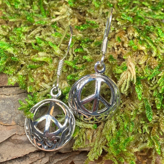 Celtic Peace Sign Earring, Celtic Jewelry, Irish Jewelry, Sister Gift, Girlfriend Gift, Graduation Gift, Wife Gift, Yoga Gift, Mom Gift