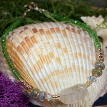 Load image into Gallery viewer, Rose Quartz Ankle Bracelet, Crystal Ankle Bracelet, Crystal Anklet, Summer Jewelry, Beach Jewelry, Swarovski Crystal Bracelet, Boho Anklet