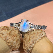 Load image into Gallery viewer, Moonstone Ring, Boho Statement Ring, Silver Promise Ring, Engagement Ring, Anniversary Gift, Wiccan Jewelry, Boho Ring, Mom Gift, Wife Gift