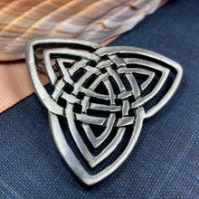 Load image into Gallery viewer, Trinity Knot Brooch, Celtic Knot Pin, Irish Jewelry, Scotland Jewelry, Wiccan Jewelry, Pagan Jewelry, Ireland Gift, Scotland Jewelry