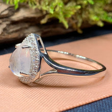 Load image into Gallery viewer, Moonstone Ring, Promise Ring, Engagement Ring, Anniversary Gift, Wiccan Jewelry, Cocktail Ring, Mom Gift, Wife Gift, Boho Statement Ring
