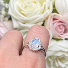 Load image into Gallery viewer, Moonstone Ring, Promise Ring, Engagement Ring, Anniversary Gift, Wiccan Jewelry, Cocktail Ring, Mom Gift, Wife Gift, Boho Statement Ring