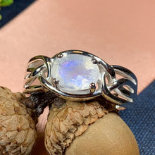 Load image into Gallery viewer, Moonstone Ring, Celtic Ring, Boho Statement Ring, Promise Ring, Engagement Ring, Anniversary Gift, Wiccan Jewelry, Mom Gift, Wife Gift