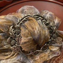 Load image into Gallery viewer, Thistle Scarf Ring, Scotland Jewelry, Celtic Jewelry, Nature Jewelry, Outlander Gift, Mom Gift, Wife Gift, Sister Gift, Friendship Gift