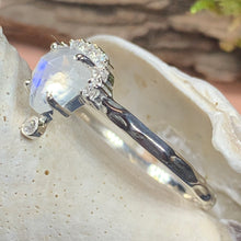 Load image into Gallery viewer, Moonstone Ring, Boho Statement Ring, Silver Promise Ring, Engagement Ring, Anniversary Gift, Wiccan Jewelry, Boho Ring, Mom Gift, Wife Gift