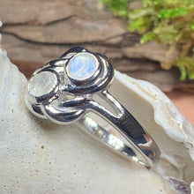 Load image into Gallery viewer, Moonstone Ring, Celtic Ring, Boho Statement Ring, Promise Ring, Anniversary Gift, Celtic Knot Ring, Irish Ring, Mom Gift, Wife Gift