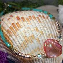 Load image into Gallery viewer, Seashell Ankle Bracelet, Crystal Ankle Bracelet, Crystal Anklet, Summer Jewelry, Beach Jewelry, Swarovski Crystal Bracelet, Boho Anklet