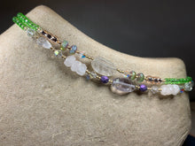 Load image into Gallery viewer, Rose Quartz Ankle Bracelet, Crystal Ankle Bracelet, Crystal Anklet, Summer Jewelry, Beach Jewelry, Swarovski Crystal Bracelet, Boho Anklet