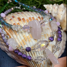 Load image into Gallery viewer, Rose Quartz Ankle Bracelet, Crystal Ankle Bracelet, Crystal Anklet, Summer Jewelry, Beach Jewelry, Swarovski Crystal Bracelet, Boho Anklet