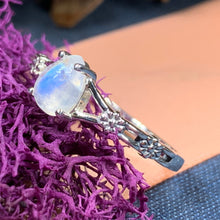 Load image into Gallery viewer, Moonstone Ring, Boho Statement Ring, Silver Promise Ring, Engagement Ring, Anniversary Gift, Wiccan Jewelry, Boho Ring, Mom Gift, Wife Gift