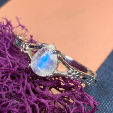Load image into Gallery viewer, Moonstone Ring, Boho Statement Ring, Silver Promise Ring, Engagement Ring, Anniversary Gift, Wiccan Jewelry, Boho Ring, Mom Gift, Wife Gift