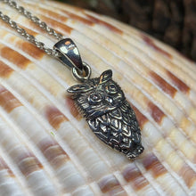 Load image into Gallery viewer, Owl Necklace, Bird Pendant, Nature Jewelry, Forest Jewelry, Pagan Jewelry, Mystical Jewelry, Gift for Her, Mom Gift, Wiccan Jewelry