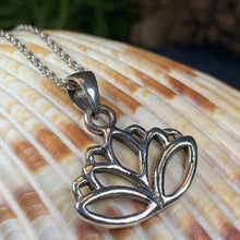 Load image into Gallery viewer, Lotus Necklace, Flower Jewelry, Yoga Necklace, Nature Jewelry, Mom Gift, Graduation Gift, Celtic Jewelry, Girlfriend Gift, Yoga Teacher Gift