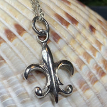 Load image into Gallery viewer, Fluer De Lis Necklace, French Necklace, Lily Jewelry, Wiccan Pendant, Anniversary Gift, Outlander Jewelry, Fluer De Lis Jewelry