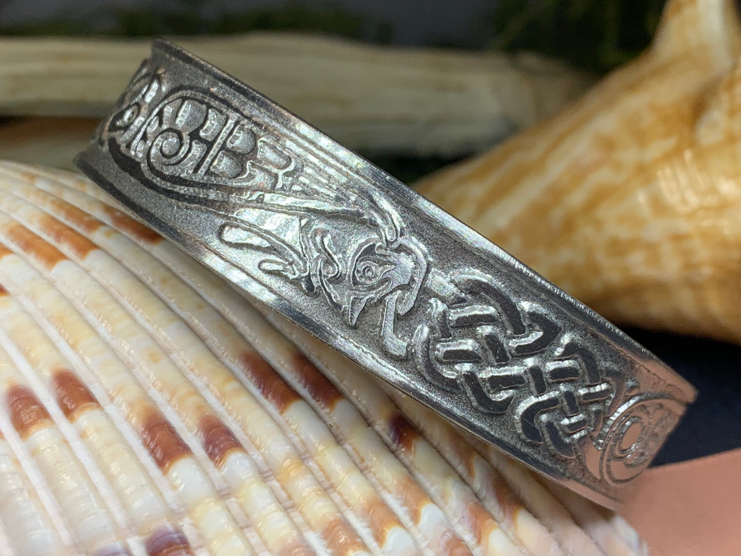 Celtic Raven Cuff Bracelet — view 10