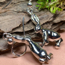 Load image into Gallery viewer, Bunny Earrings, Nature Jewelry, Animal Jewelry, Hare Jewelry, Rabbit Dangle Earrings, Anniversary, Wife Gift, Friendship Gift, Runner Gift