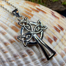 Load image into Gallery viewer, Celtic Cross Necklace, Irish Jewelry, Celtic Jewelry, Trinity Knot, Mom Gift, Scotland Jewelry, First Communion Gift, Confirmation Gift