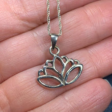 Load image into Gallery viewer, Lotus Necklace, Flower Jewelry, Yoga Necklace, Nature Jewelry, Mom Gift, Graduation Gift, Celtic Jewelry, Girlfriend Gift, Yoga Teacher Gift