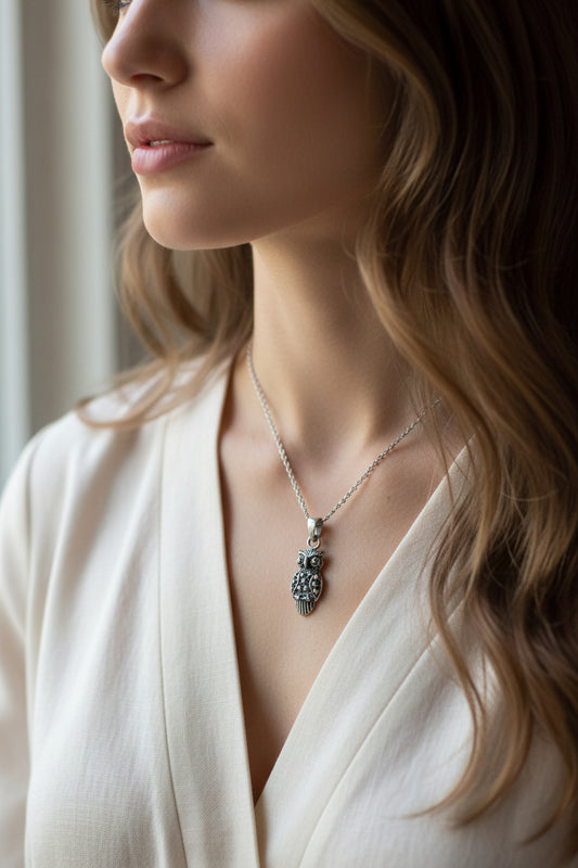 Syra Owl Necklace — view 3