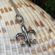 Load image into Gallery viewer, Fluer De Lis Necklace, French Necklace, Lily Jewelry, Wiccan Pendant, Anniversary Gift, Outlander Jewelry, Fluer De Lis Jewelry
