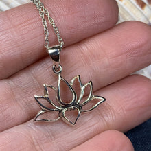 Load image into Gallery viewer, Lotus Necklace, Flower Jewelry, Yoga Necklace, Nature Jewelry, Mom Gift, Graduation Gift, Celtic Jewelry, Girlfriend Gift, Yoga Teacher Gift