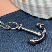 Load image into Gallery viewer, Anchor Necklace, Nautical Jewelry, Christian Jewelry, Hope Necklace, Retirement Gift, Survivor Gift, Ship Jewelry, Graduation Gift