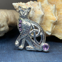 Load image into Gallery viewer, Cat Necklace, Celtic Jewelry, Irish Jewelry, Nature Jewelry, Cat Mom Gift, Wiccan Jewelry, Pagan Jewelry, Ireland Gift, Celtic Knot Gift
