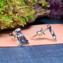 Load image into Gallery viewer, Puffin Earrings, Scotland Jewelry, Bird Stud Earrings, Seashore Bird Jewelry, Cute Earrings, Scottish Jewelry, Puffin Jewelry, Post Earrings