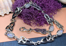 Load image into Gallery viewer, Moonstone Bracelet, Celtic Jewelry, Trinity Knot Bracelet, Irish Jewelry, Celtic Knot Bracelet, Scotland Gift, Wife Gift, Wiccan Jewelry
