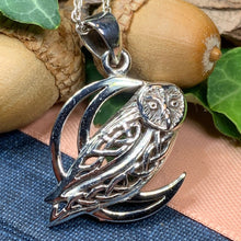 Load image into Gallery viewer, Owl Necklace, Celtic Jewelry, Bird Pendant, Nature Jewelry, Irish Jewelry, Pagan Jewelry, Mystical Jewelry, Gift for Her, Graduation Gift