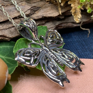 Butterfly Necklace, Celtic Jewelry, Celtic Knot Necklace, Irish Jewelry, Anniversary Gift, Nature Jewelry, Mom Gift, Insect Jewelry