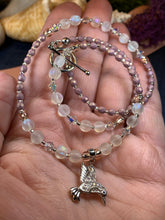 Load image into Gallery viewer, Hummingbird Necklace, Bird Jewelry, Pink Jewelry, Crystal Jewelry, Sister Gift, Girlfriend Gift, Mom Gift, Wife Gift, Bird Lover Gift