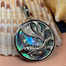 Load image into Gallery viewer, Koi Necklace, Fish Necklace, Beach Jewelry, Nautical Jewelry, Ocean Jewelry, Abalone Jewelry, Nature Necklace, Sea Jewelry, Shell Pendant