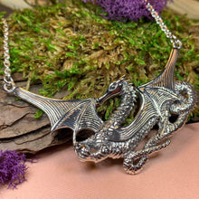 Load image into Gallery viewer, Dragon Necklace, Celtic Jewelry, Pagan Jewelry, Gothic Necklace, Wiccan Jewelry, Celtic Dragon Pendant, Pagan Jewelry, Gothic Jewerly