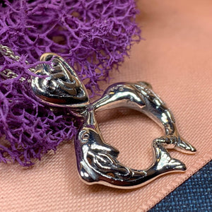 Dolphin Necklace, Celtic Jewelry, Irish Jewerly, Ocean Lover Jewelry, Beach Jewelry, Fish Necklace, Nautical Jewelry, Sea Jewelry, Mom Gift