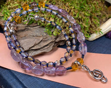 Load image into Gallery viewer, Music Note Necklace, Musician Jewelry, Crystal Jewelry, Music Jewelry, Sister Gift, Girlfriend Gift, Mom Gift, Wife Gift, Amethyst Necklace