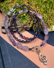 Load image into Gallery viewer, Music Note Necklace, Musician Jewelry, Crystal Jewelry, Music Jewelry, Sister Gift, Girlfriend Gift, Mom Gift, Wife Gift, Amethyst Necklace
