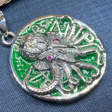Load image into Gallery viewer, Octopus Necklace, Nautical Jewelry, Cthulhu Silver Pendant, Sea Jewelry, Science Fiction Gift, Fish Necklace, Sea Jewelry, HP Lovecraft Gift
