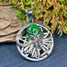 Load image into Gallery viewer, Octopus Necklace, Nautical Jewelry, Cthulhu Silver Pendant, Sea Jewelry, Science Fiction Gift, Fish Necklace, Sea Jewelry, HP Lovecraft Gift