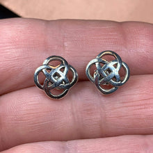 Load image into Gallery viewer, Celtic Knot Stud Earrings, Irish Jewelry, Celtic Jewelry, Anniversary Gift, Bridal Jewelry, Norse Jewelry, Yoga Jewelry, Wiccan Jewelry