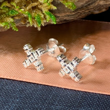 Load image into Gallery viewer, Saint Brigid's Cross Earrings, Irish Jewelry, Gift for Her, Stud Earrings, Ireland Gift, Saint Brigit, Wiccan Jewelry, Irish Cross Jewelry