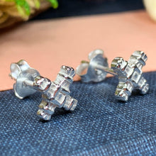 Load image into Gallery viewer, Saint Brigid's Cross Earrings, Irish Jewelry, Gift for Her, Stud Earrings, Ireland Gift, Saint Brigit, Wiccan Jewelry, Irish Cross Jewelry