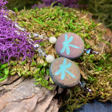 Load image into Gallery viewer, Summer Dragonfly Earrings, Celtic Jewelry, Insect Jewelry, Wiccan Jewelry, Mom Gift, Sister Gift, Aunt Gift, Teacher Gift, Dangle Earrings