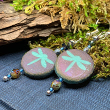 Load image into Gallery viewer, Summer Dragonfly Earrings, Celtic Jewelry, Insect Jewelry, Wiccan Jewelry, Mom Gift, Sister Gift, Aunt Gift, Teacher Gift, Dangle Earrings