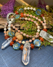 Load image into Gallery viewer, Quartz Crystal Necklace, Gemstone Jewelry, Boho Beaded Jewelry, Healing Crystal Necklace, Teacher Gift, Girlfriend Gift, Yoga Gift, Mom Gift