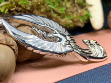 Load image into Gallery viewer, Phoenix Necklace, Celtic Jewelry, Bird Pendant, Firebird Jewelry, Silver Inspirational Gift, Pagan Jewelry, Viking Jewelry, Gothic Jewelry