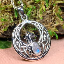 Load image into Gallery viewer, Phoenix Necklace, Celtic Jewelry, Bird Pendant, Firebird Jewelry, Silver Inspirational Gift, Pagan Jewelry, Viking Jewelry, Gothic Jewelry,