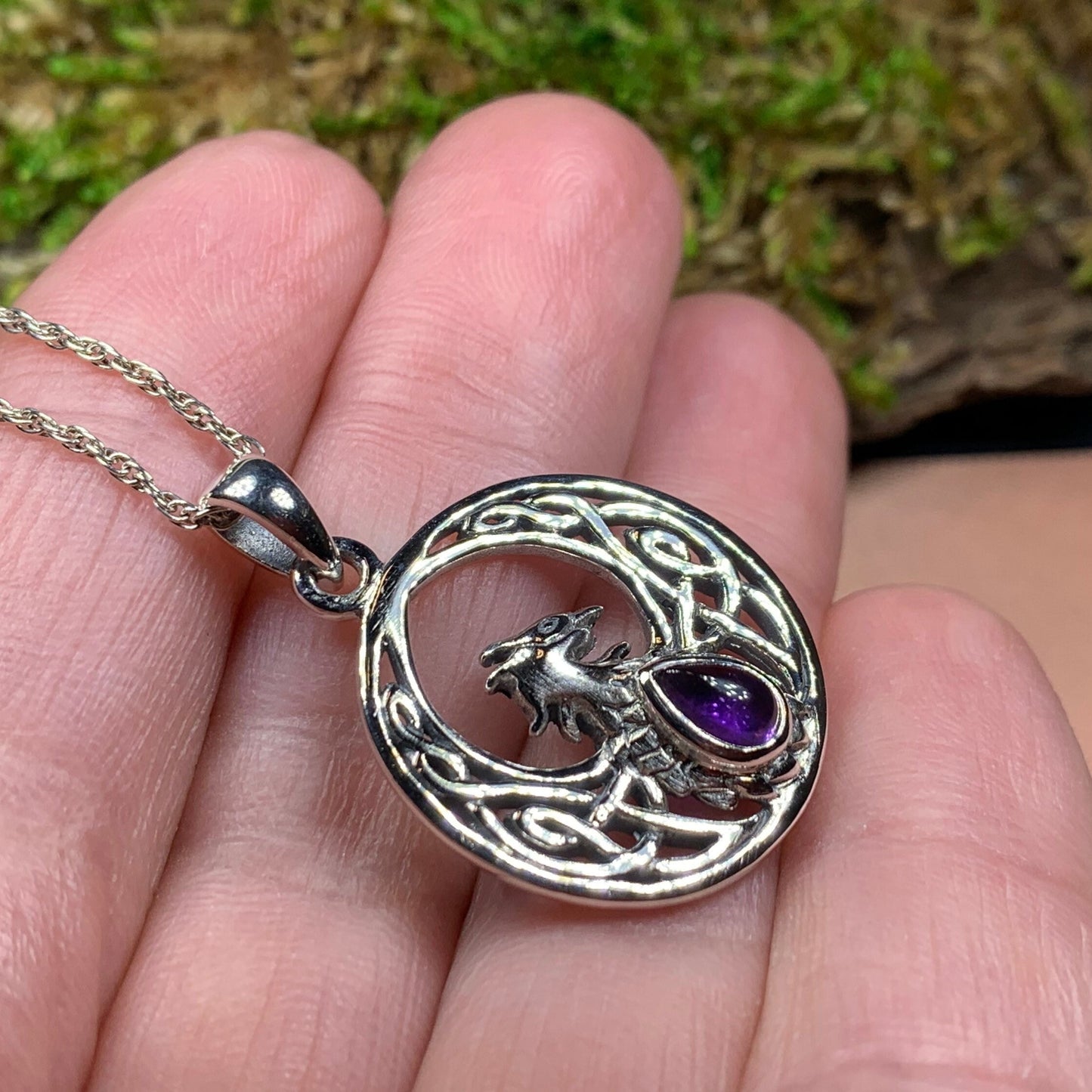 Celtic Rising Phoenix Necklace in Sterling Silver — view 13