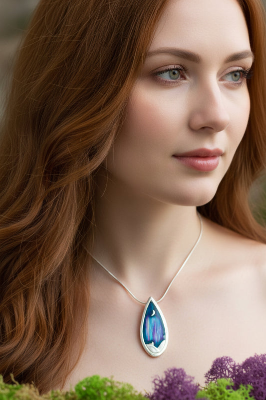Northern Lights Sky Necklace - Handmade in Scotland — view 6