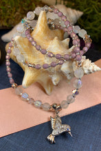 Load image into Gallery viewer, Hummingbird Necklace, Bird Jewelry, Pink Jewelry, Crystal Jewelry, Sister Gift, Girlfriend Gift, Mom Gift, Wife Gift, Bird Lover Gift